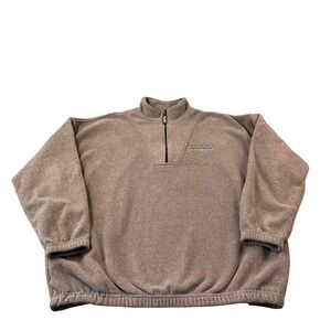 Straight Down Brown Heathrow Country Club Half Zip Fleece Size Men's XL USA